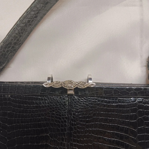 Vintage crocodile jeweled handbag **